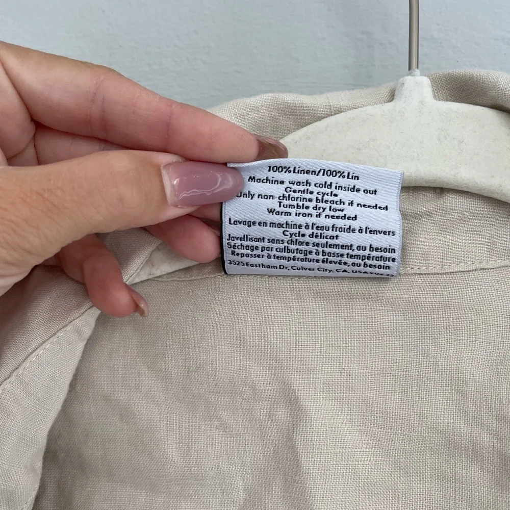 PARACHUTE ‘Bone’ Women’s Linen Button Down Top - Picture 6 of 6
